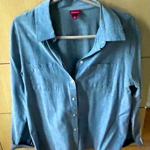 Denim blue blouse